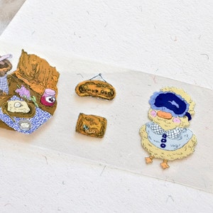 NANAKO-afplaktape (1 lusmonster), KAMO-eend (Kamo鸭), doorzichtige PET-/washitape voor dagboek, plakboek, plannerdecoratie en cadeauverpakking