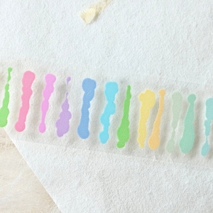 Dessert Town甜品镇 afplaktape (1 lusmonster), Rainbow Whisper, heldere PET-tape voor dagboek, plakboek, plannerdecoratie en cadeauverpakking