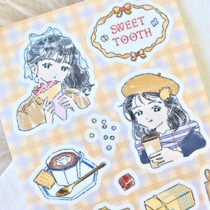 菜菜瑄瑄 Kiss-cut stickertape (1 lusmonster), Sweet Tooth, voor journaling, scrapbooking, planner en kaartdecoratie