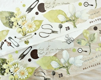 Cinta de enmascaramiento Wildberry Lab (muestra de 1 bucle), Berry Calendar莓莓日付, Clear PET/Washi Tape para diario, álbum de recortes, decoración de tarjetas, envoltura de regalos