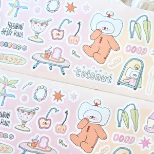 亚亚听夏 Ruban adhésif transparent (1 boucle), Fragments de la vie quotidienne, pour journal, scrapbooking, agenda et décoration de cartes