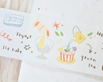 Oranges Studio Washi Tape, 1 Schleife, Washi Tape, kleine Snacks und mehr für Planer, Dekoration, Geschenkverpackungen