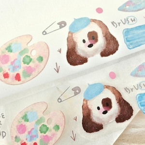 Lilis栗栗斯 Afplaktape (1 lusmonster), Laten we schilderen, Doorzichtige PET/Washi Tape voor dagboek, plakboek, plannerdecoratie en cadeauverpakking