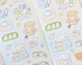 Free to fly Kiss-cut Sticker Tape (1 loop sample), 打个盹儿 Take a nap, for journaling, scrapbooking, planner and card decoration