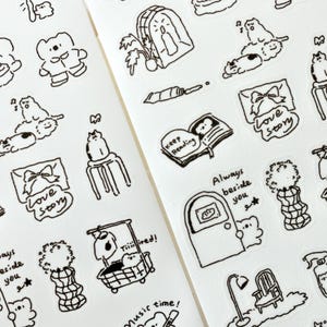 Weiches Tissue Kiss-Cut Sticker Tape (1 Schleife), Koala Alltag (schwarz) 考ihrem stamm, für Journaling, Scrapbooking, Planer und Kartendekoration