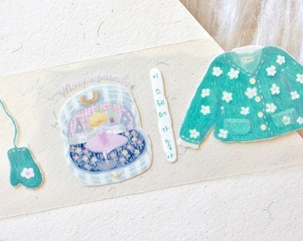 NANAKO masking tape (1 loop sample), Susan&#39;s accessory, Clear PET/Washi Tape for journal, scrapbook, planner decoration and gift wrapping