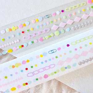 亚亚听夏 Afplaktape (1 lusmonster), roze kralen萌萌软糖, doorzichtige PET-/washitape voor dagboek, plakboek, kaartdecoratie en cadeauverpakking
