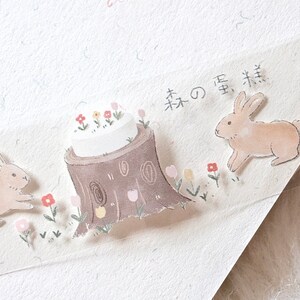 菜菜瑄瑄 Maskingtape (1 lusmonster), bostaart 森林蛋糕, doorzichtige PET-tape voor dagboek, plakboek, plannerdecoratie en cadeauverpakking