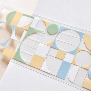 boom+boom Afplaktape (1 lusmonster), Cirkels 圆等分, Doorzichtige PET-tape voor dagboek, plakboek, kaart, plannerdecoratie en cadeauverpakking