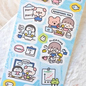 Molinta Kiss-cut stickertape (1 lusmonster), 工作日常Work Life, voor journaling, scrapbooking, planner en kaartdecoratie