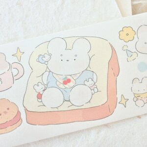 Free to Fly-afplaktape (1 lusmonster), Rabbits coming兔叽来咯, washitape voor dagboek, plakboek, plannerdecoratie en cadeauverpakking
