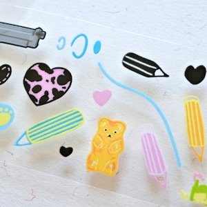 Fita adesiva Tears Thief (amostra de 1 laço), Toys Land 玩具乐园, fita PET transparente para diário, álbum de recortes, decoração de planejador e embrulho de presente
