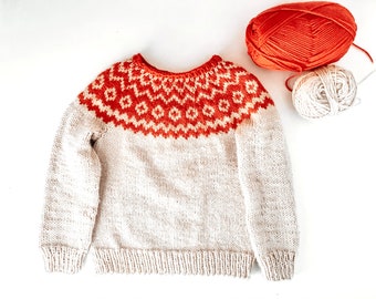 Hand Knit Fair Isle Kids Sweater