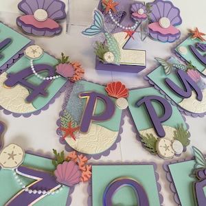 Mermaid Party Banner Little Mermaid Party Under the Sea Mermaid Theme Birthday Mermaid Banner Mermaid Party Decor Mermaid High Chair Banner