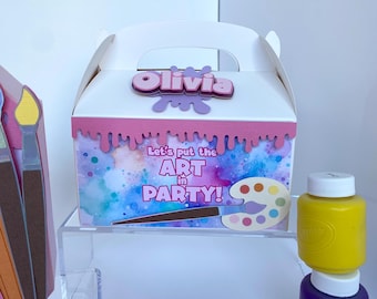 Paint Party Favor Box: Vibrant Artist Birthday Theme
