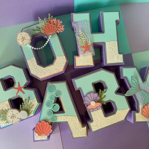 Under the Sea Theme 3D Letter Little Mermaid Party Decor Mermaid Party Smash Cake Prop 3D Number