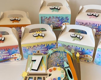 Paint Party Favor Box: Vibrant Artist Birthday Theme