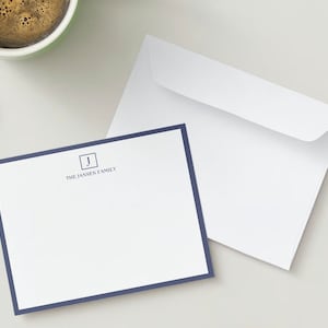Custom Notecards with Envelopes | Custom Stationery | Script | Monogram | Colorful | Personalized | Family