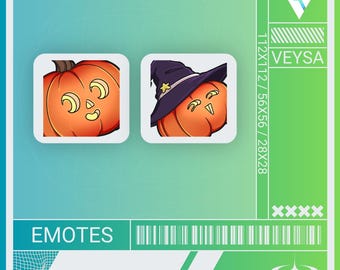 Cute Pumpkin Twitch Emotes | Transparent PNG (Digital Download)