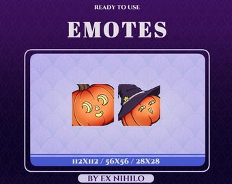 Niedliche Kürbis Twitch Emotes | Transparente PNG-Datei (Digitaler Download)