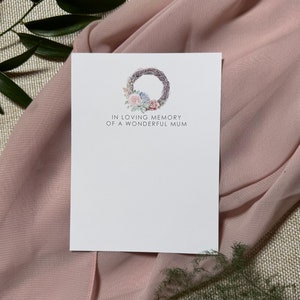 Cartes commémoratives de fleuriste, cartes florales à message, cartes funéraires, pochettes transparentes en cellophane, cartes hommage, cartes commémoratives, mémoire de maman