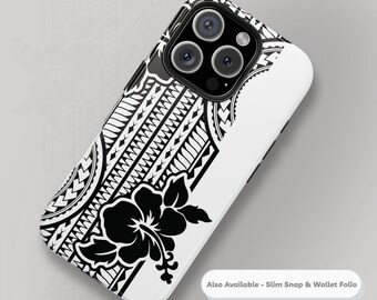Tribal Hibiscus Phone Case – Personalized Island Style