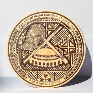 Seal of American Samoa Government Wall Décor, Laser Engraved Wooden Wall Art, Ready to Hang
