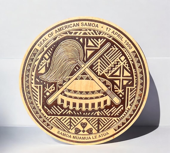 Laser Engraved American Samoa Seal Wooden Wall Art - Etsy