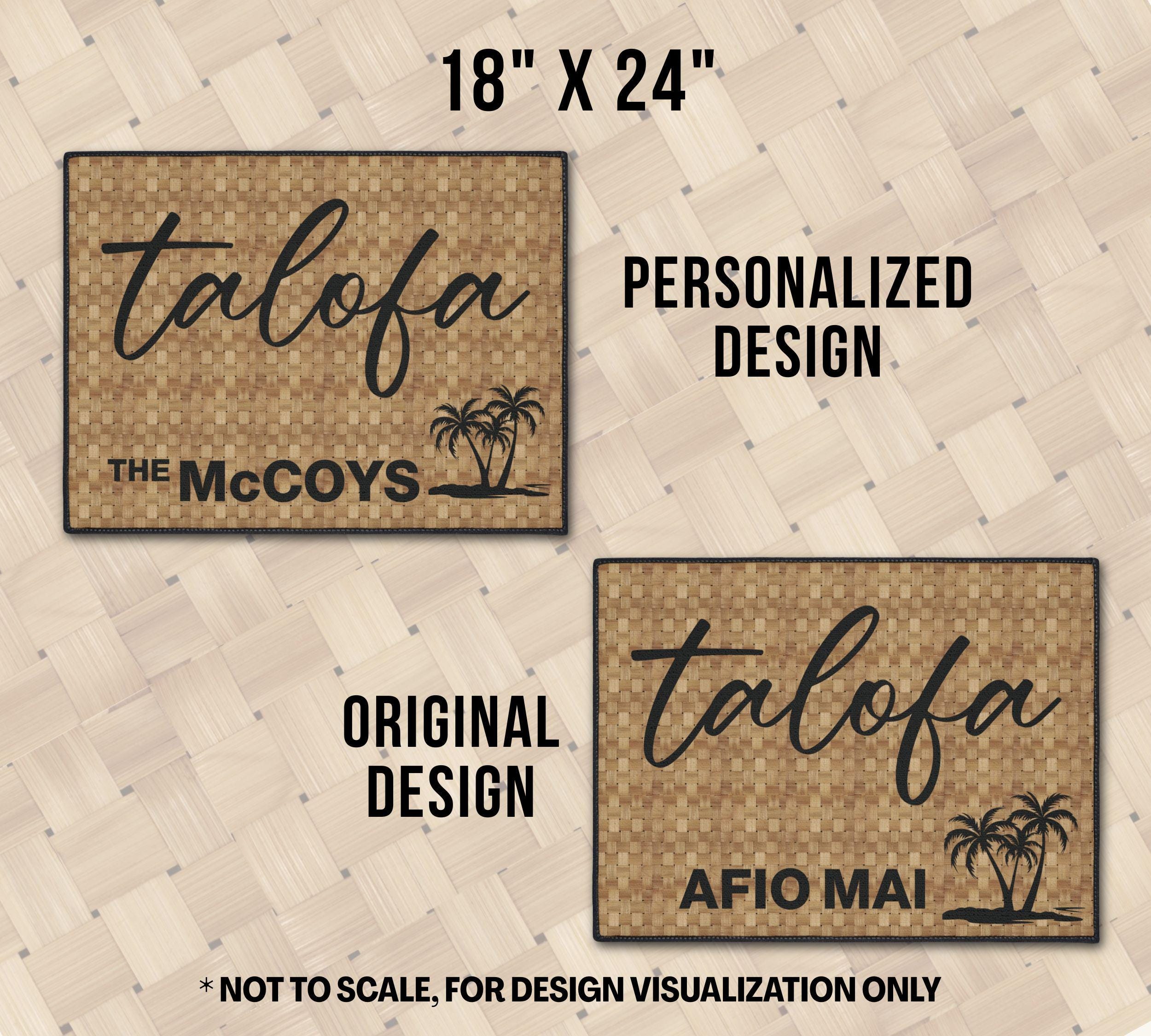 Talofa Welcome Mat: Polynesian Pandanus Leaf Design, Non-slip Entry Rug ...