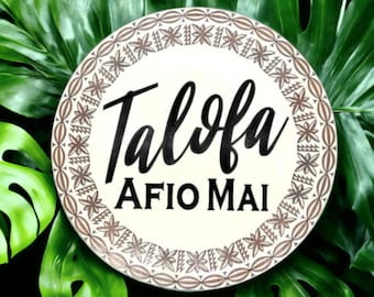 Samoan Welcome Sign: Hand-Painted Polynesian Home Decor