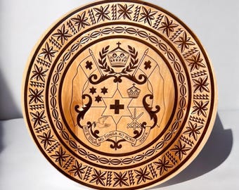 Laser Engraved Tongan National Seal Wooden Wall Art