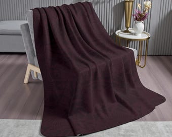 Wine O'clock Tone-on-Tone Sherpa Blanket, Monstera & Palm Leaf Geometry Throw, Cozy Fleece, Modern Tropical Decor, Mon Palm Collection