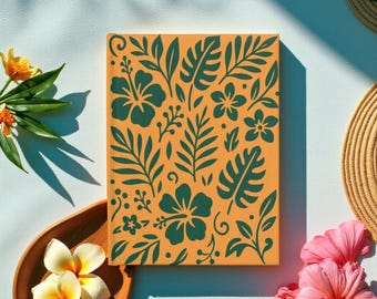 Golden Fern Journal: Tropical Island Botanical Design - 5x7 Ruled Hardcover