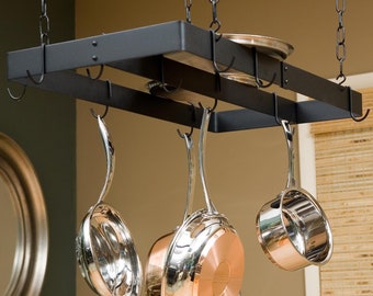 Hand Forged Hammered Pot Rack With 5 Hooks - Etsy