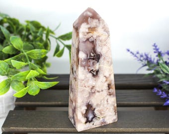 ブラックフラワーアゲートタワー 362g - Etsy 日本