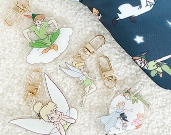 Tinkerbell Keychain, Peter Pan Keychain, Tinker Bell Keychain, Fairy Keychain, Fairy Bag Charm, Neverland Keychain