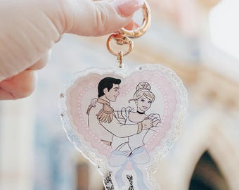 Midnight Lovers Bag Charm, Cinderella Keychain, Cinderella Bag Charm, Disney Keychain, Disney Princess Keychain, Disney Keychain