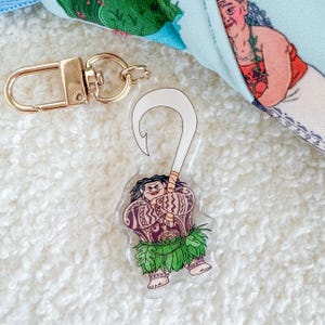 Maui Keychain, Maui Bag Charm, Disney Bag Charm, Disney Keychain, Moana Bag Charm, Moana Keychain, Hawaiian Keychain