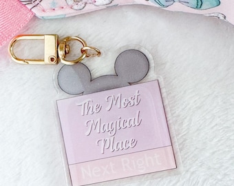 Llavero de letrero mágico, llavero de letrero de Disney, dije para bolso de Disney, dije para bolso de Disneyland, llavero de Disney, llavero de Mickey, llavero de Disney World
