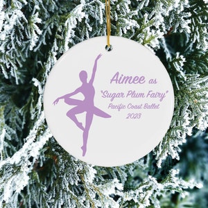 Personalized Nutcracker &quot;Sugar Plum Fairy&quot; Ornament - Ceramic - Purple