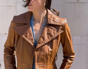 DANIER leather jacketブラウンS古着unisexグランパ焦茶