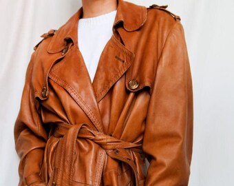 Centigrade leather trench coat sales