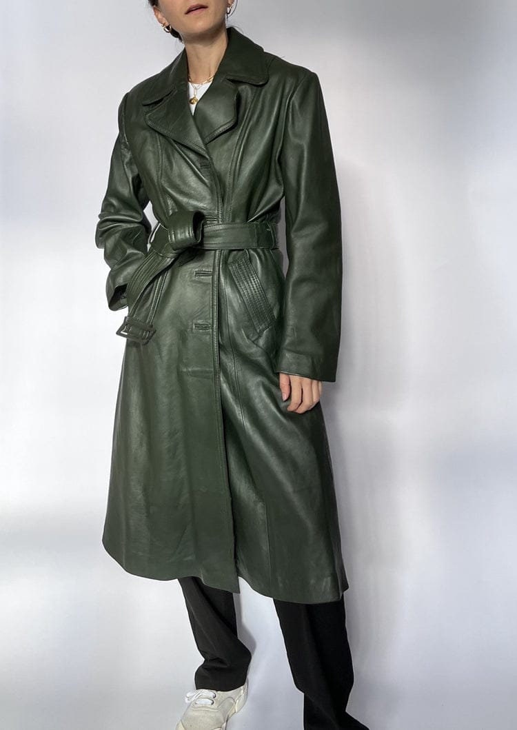 Women Trench Coat Genuine Leather Jacket Long Coat Women Green Vintage 70s Belted Double Breast Trench Coat Women Long Leather Coat Jacket - Etsy Women Trench Coat Genuine Leather Jacket Long Coat Women Green Vintage 70s Belted Double Breast Trench Coat Women Long Leather Coat Jacket - Etsy
