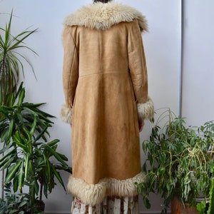 Women Penny Lane Coat Long Boho Shearling Coat Brown 70s Vintage Long ...