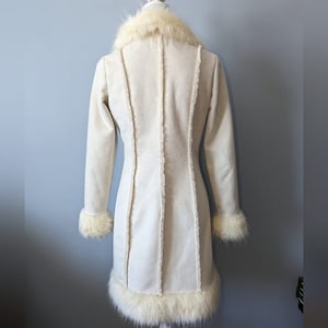 Women Penny Lane Coat Shearling Coat Women Fur Coat Long Coat Princess Coat Boho Hippie Afghan Coat Wool Coat 90s Vintage White Suede Coat image 3