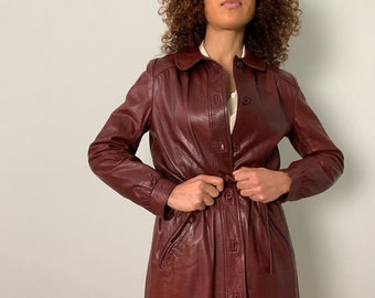 Leather Trench Coat Women Long Coat Women Brown 90s Vintage Belted Boho Style Maxi Trench Coat Spring Soft Genuine Sheepskin Leather Jacket