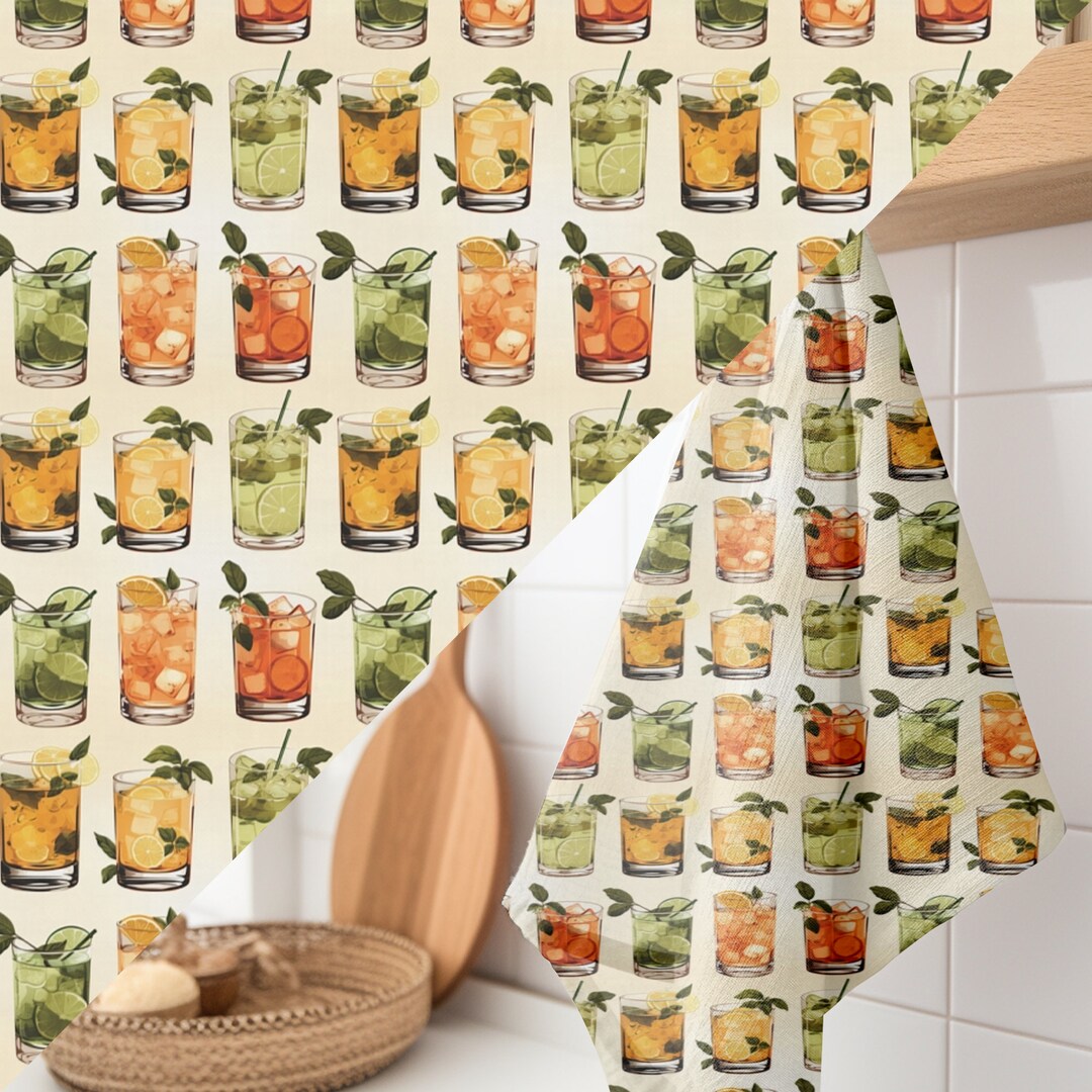 Cocktail Decor Kitchen Towel for Home Bar Gift for Bartender Home Decor