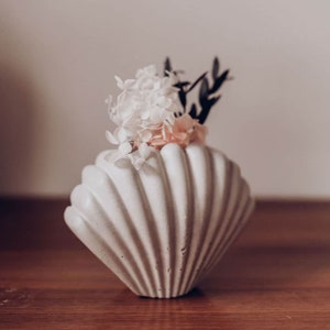 Concrete vase shell, concrete, vase, gift idea