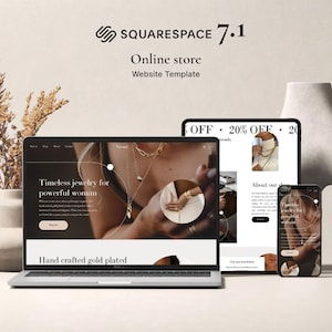 Beautiful Online Store Website Template,Squarespace Template for small business. Jewelry, Fashion, Skincare, home accesories boutique e shop
