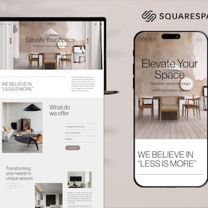 Modern minimal Squarespace 7.1 Responsive Website Template for Interior designers,Architecture studios, Portfolio site,Contemporary design,